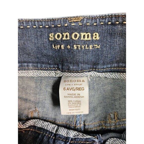 Sonoma Lift + Style Size 6 Low Waisted Loose Fit Straight Leg Women's Capri Jean - Picture 4 of 5